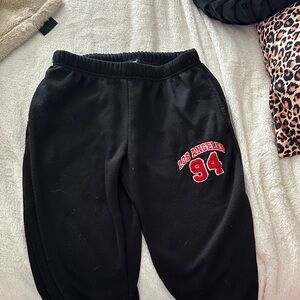 Charlotte Russe Black Kids Joggers with Red Los Angeles Print